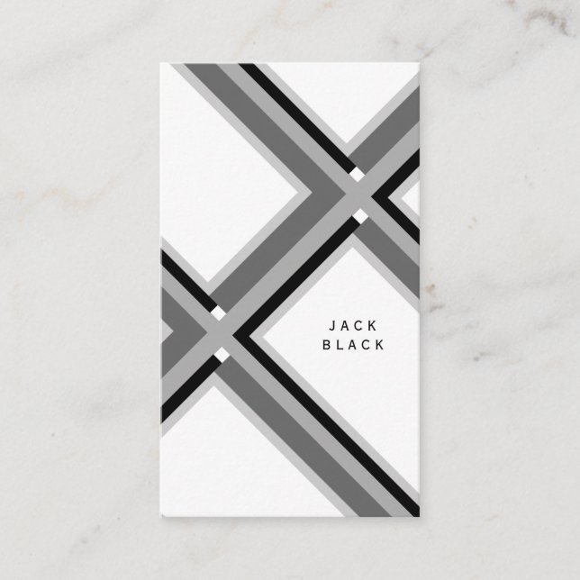 Cartão De Visita Black white elegant geometric pattern art deco (Frente)