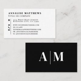 Cartão De Visita Black White Elegant Professional