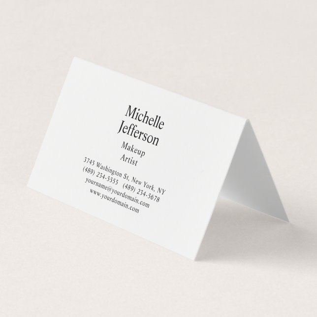 Cartão De Visita Black & White Minimalist Plain Modern (Frente)