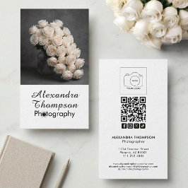 Cartão De Visita Black White Photo Photographer Business Card