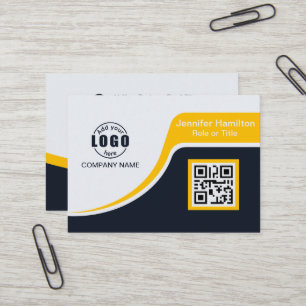 Cartão De Visita Black Yellow profissional adicione seu logotipo C