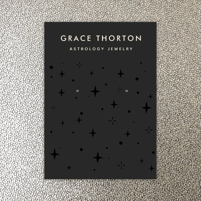 Cartão De Visita Black Zodiac Celestial Star Earring Jewelry Busine (Criador carregado)