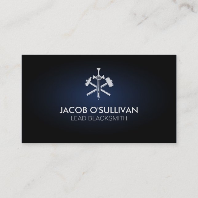 Cartão De Visita Blacksmith Iron Works Metal  (Frente)