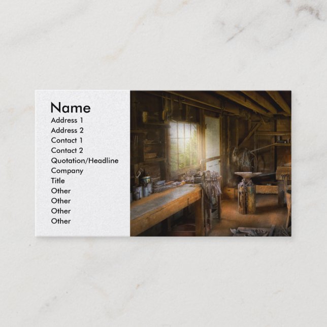 Cartão De Visita Blacksmith - Tem um belo anel nele (Frente)