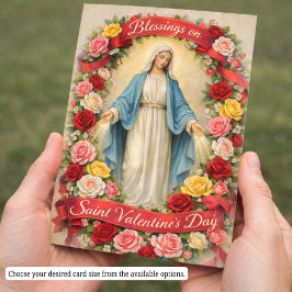 Cartão De Visita Blessed Mother Mary Valentines Prayer Roses