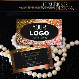 Cartão De Visita Bloco Cor - de-rosa Nobre Brilhante Preto Adiciona