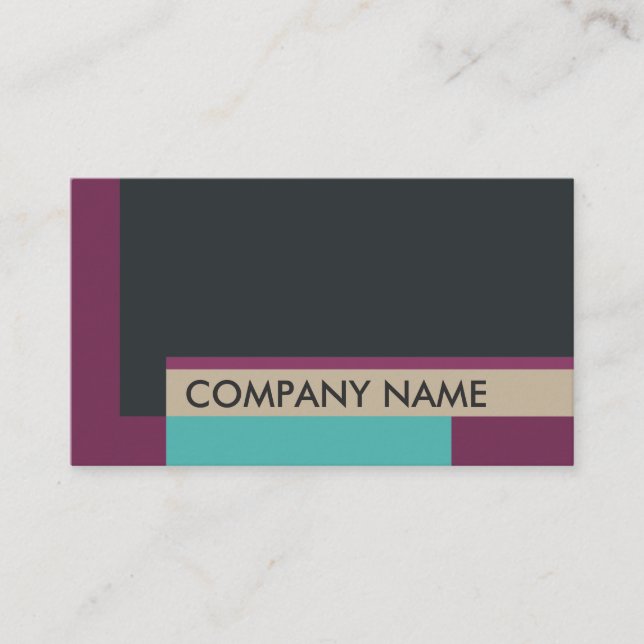 Cartão De Visita Bloco Design Roxo Preto (Frente)