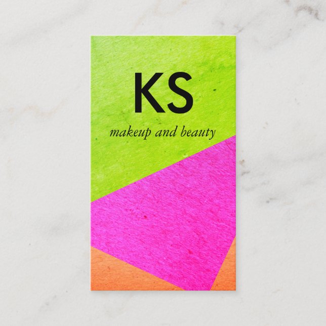 Cartão De Visita Blocos de Cor Brilhante Moderno (Frente)