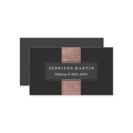 Cartão De Visita Blocos Dourados cor-de-rosa modernos da cor do