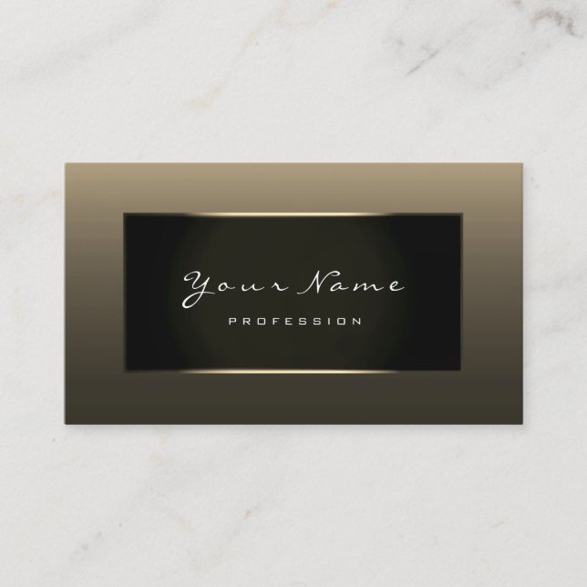 Cartão De Visita Blogue de moda Stylist Champagne Faux Dourado Blac (Frente)