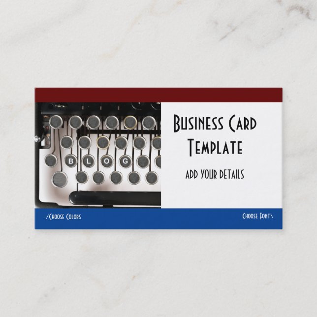 Cartão De Visita Blogueiro de Escritor de Escritores de Típicos (Frente)