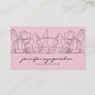 Cartão De Visita Blogueiro de yoga-ginástica rosa