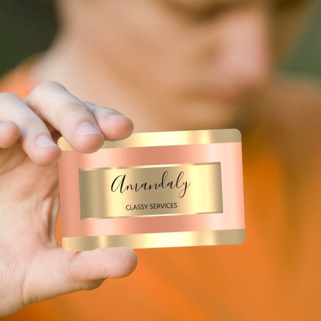 Cartão De Visita Blogueiro Elegante de CONSULTORIA Dourada para Ros (Professional Elegant Rose Gold CONSULTING Blogger Business Card)