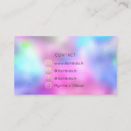 Cartão De Visita Blogueiro Mídia Social Dourado Logotipo Hológrafo