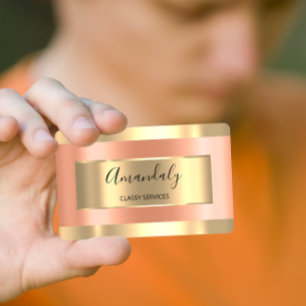 Cartão De Visita Blogueiro profissional Elegante de CONSULTA Dourad