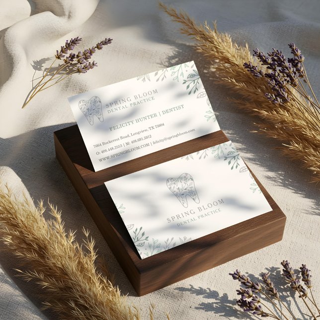 Cartão De Visita Blooming Flourishing Dental Tooth Tree Logo (Blooming Flourishing Dental Tooth Tree Logo Business Card)