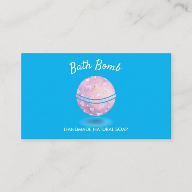 Cartão De Visita Blue Bath Bomb Spa Natural Soap (Frente)