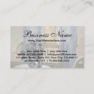 Cartão De Visita Blue Clematis no estúdio do artista, Anna Ancher