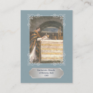 Cartão De Visita Blue Eucharistic Miracle Communion Prayer Card
