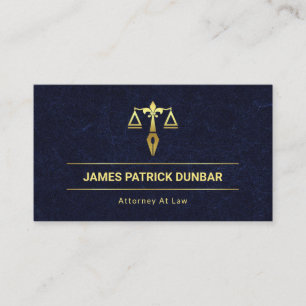 Cartão De Visita Blue Exquisite Marble Dourado Justice Escalça Adv