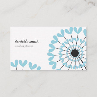 Cartão De Visita Blue flowers dandelions feminine elegant minimal 