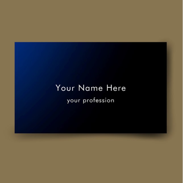 Cartão De Visita Blue Gradient Modern Stylish Custom Professional (Personalize this simple stylish blue gradient professional business card template.
)