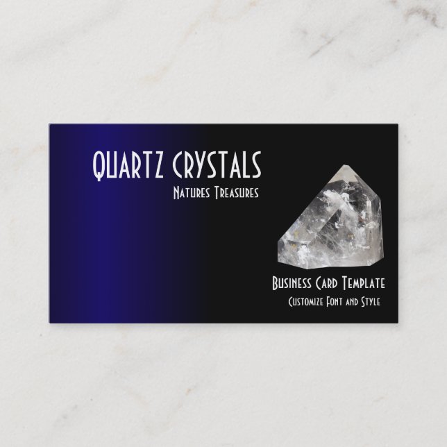 Cartão De Visita Blue Healing Crystals Quartz (Frente)