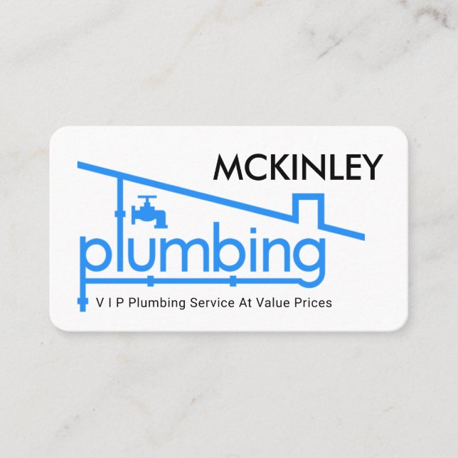 Cartão De Visita Blue Home Plumbing Pipe System Plumber Repair (Frente)