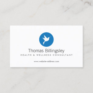 Cartão De Visita Blue Hummingbird Logo Health Care, Naturopath