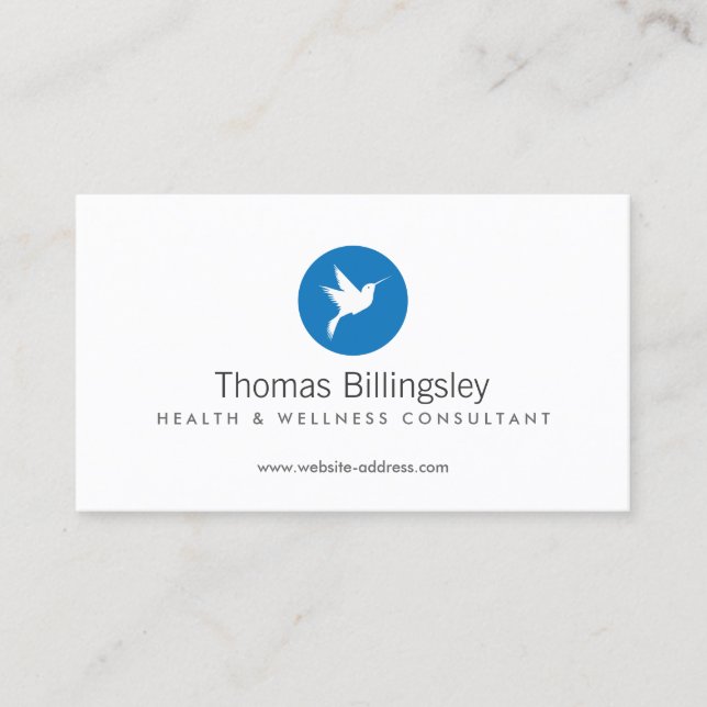 Cartão De Visita Blue Hummingbird Logo Health Care, Naturopath (Frente)