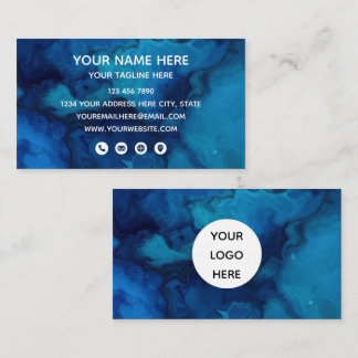 Cartão De Visita Blue Marble Modern Business Card