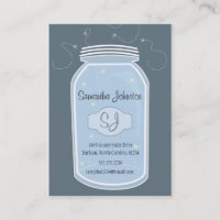 Blue Mason Jar & Fireflies Salvar Data