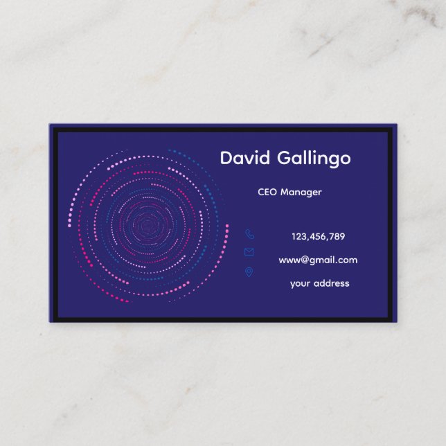 Cartão De Visita blue modern absStandard, 3.5" x 2.0" Business Card (Frente)