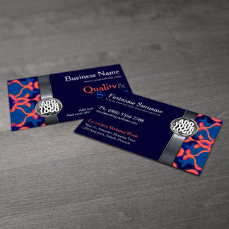 Cartão De Visita Blue + Orange w/ Logo Business Cards