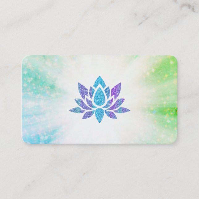 Cartão De Visita *~* Blue Purple Lotus Rays Reiki Energy Healing  (Frente)