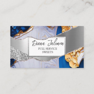 Cartão De Visita Blue Silver Glitter Beauty, mulher morta