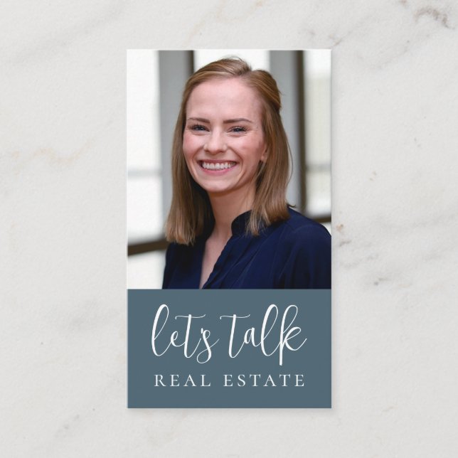 Cartão De Visita Blue Vamos Talk Real Estate Professional (Frente)