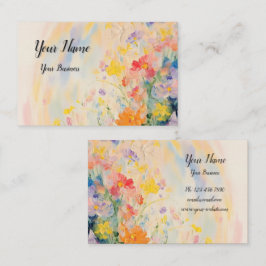 Cartão De Visita Blumenmotiv in Ölfarben