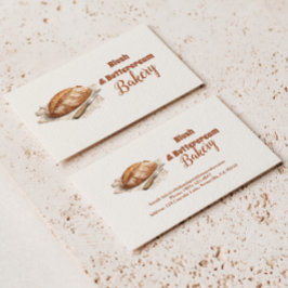 Cartão De Visita Blush Artisan Bread Bakery Business