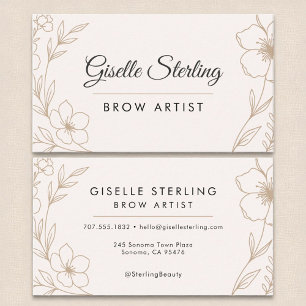 Cartão De Visita Blush Botânico e Beleza Artista Negra