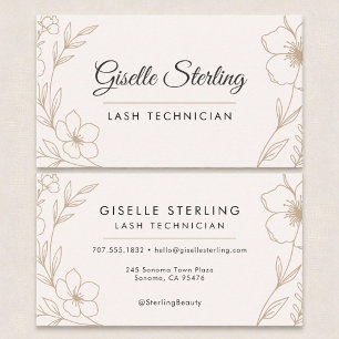 Cartão De Visita Blush Botânico e Beleza Técnica de Lash Preto