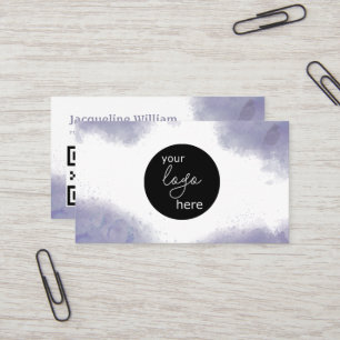 Cartão De Visita Blush Carvão Cinza Aquarela Logotipo Personalizado