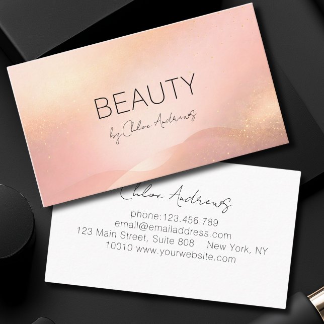 Cartão De Visita Blush Gold Glow Gradient Salon  (Blush Gold Glow Gradient Salon Business Card)