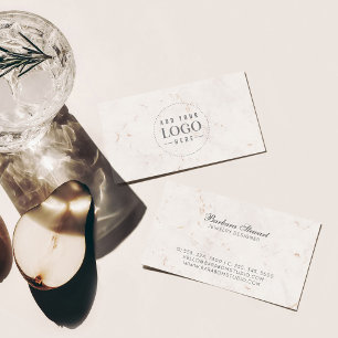Cartão de Visita Blush Marble Moderno Minimalista 
