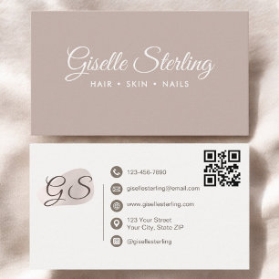 Cartão De Visita Blush Mauve Modern Elegante Código QR