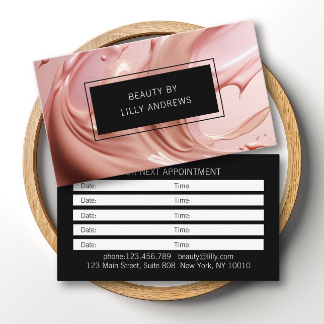 Cartão De Visita Blush Pink Beauty Salon Appointment (Blush Pink Beauty Salon Appointment Business Card)