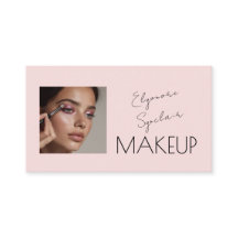 Blush Pink Black Script Photo Makeup 