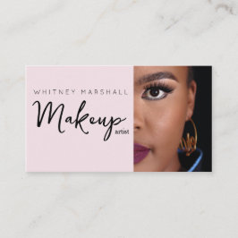 Cartão De Visita Blush Pink Makeup Artist Photo 