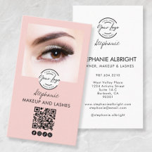 Blush Pink Script Logo QR Code Photo Lashes Studio