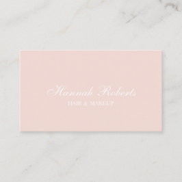 Cartão De Visita Blush Pink Script Social QR Code Photo Hair Makeup